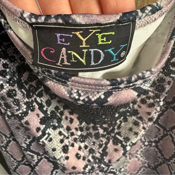 Vintage Y2K Eye Candy Purple Snakeskin Sleeveless Dress Size Medium - Picture 5 of 5